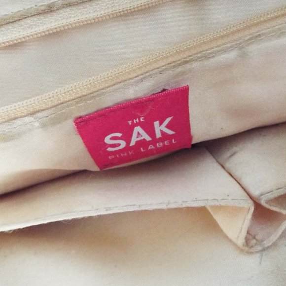 THE SAK PINK LABEL MOSS GREEN THICK LUXURY LEATHER BUCKET POUCH HOBO HANDBAG - Picture 3 of 8